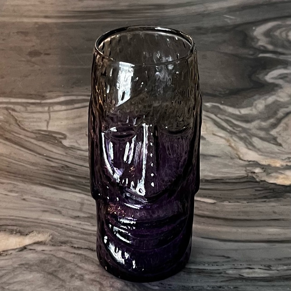 Andrew Iannazzi Moai Tiki Mug In Lava Gray To Amethyst Signed - Picture 2 of 10